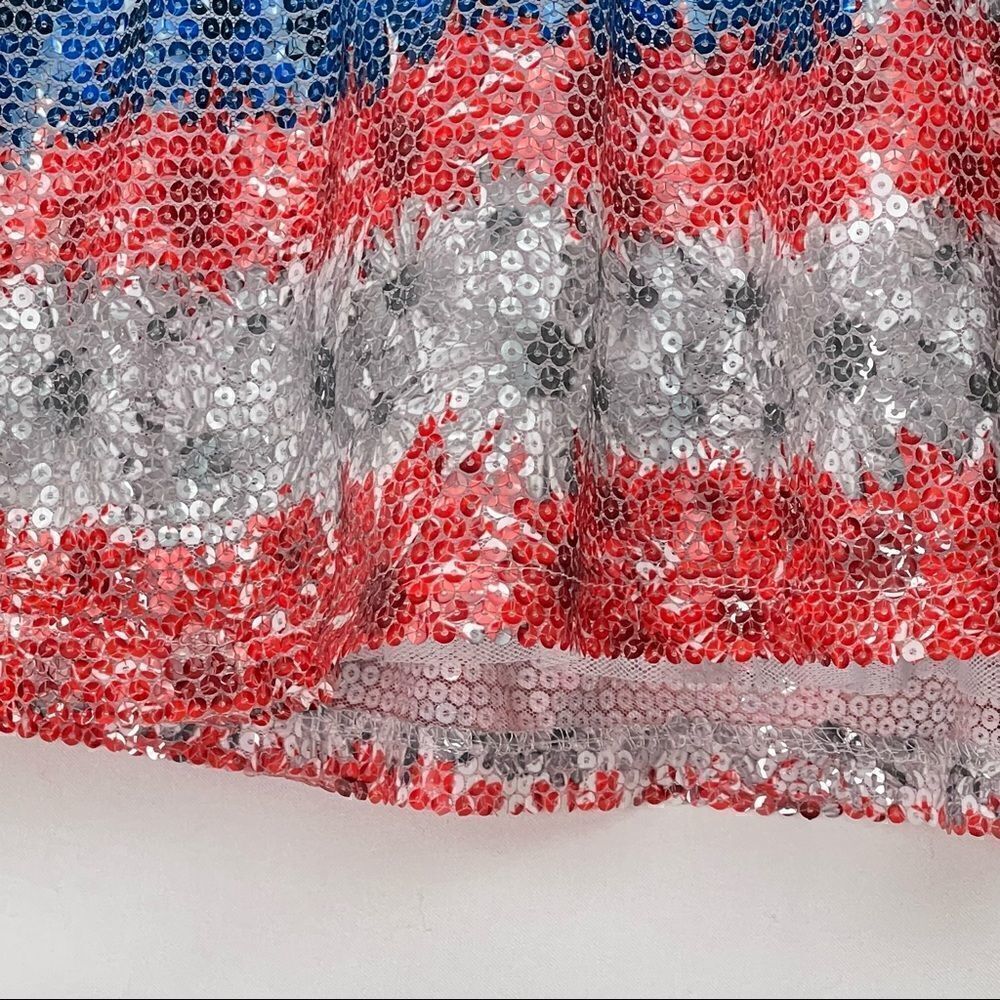 Justice Red white and blue Flag Sequins Skort NWT - Picture 6 of 14